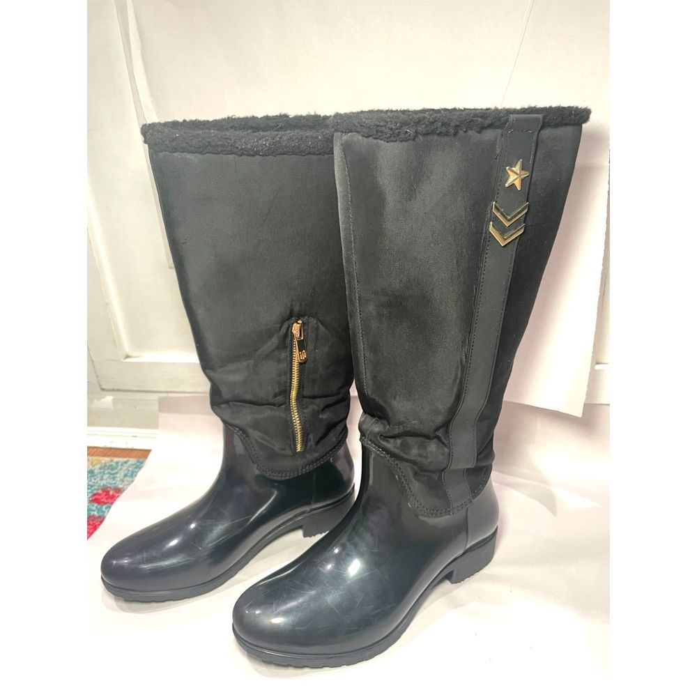 Tommy Hilfiger Four2 Riding‎ Rain Boot Size 7 Womens